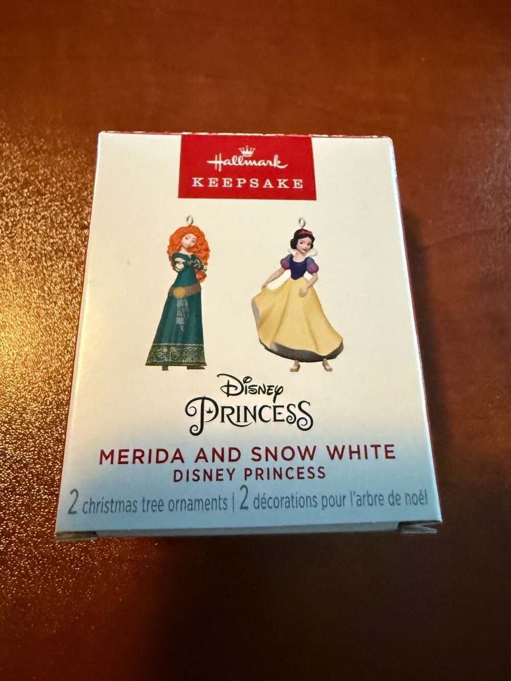 Hallmark Keepsake Disney Princess Merida Snow White Miniature Ornament Set of 2